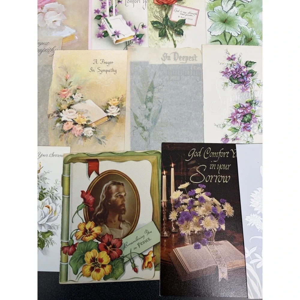Vintage Sympathy Cards Fronts ONLY Scrapbooking Crafts Decoupage Lot of 50+